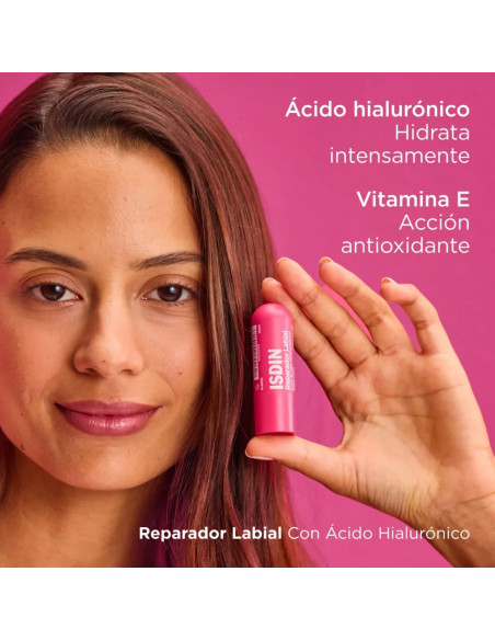 Isdin Reparador Labial con Ácido Hialurónico Stick 4 g - Color Rosa