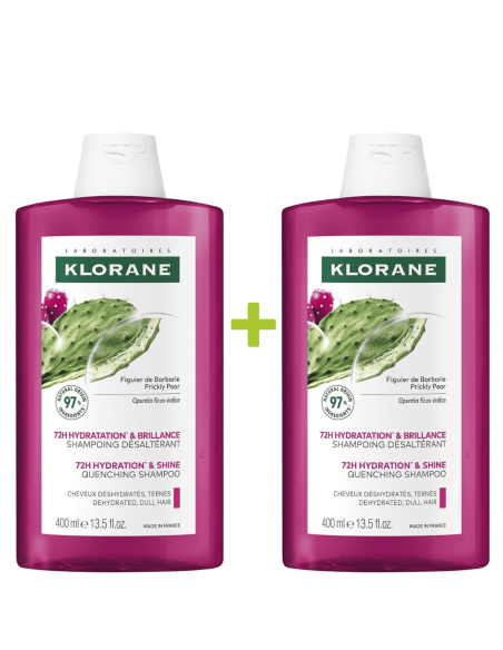 Klorane Champú Brillo e Hidratación al Higo de Barbaria 2x400 ml