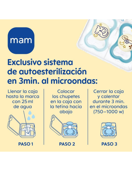 Mam Chupete Silicona Air Night Brilla en la Oscuridad +16 meses - 2 unidades