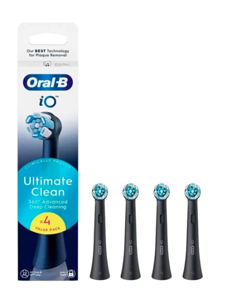 Oral-B Cabezales Ultimate Clean Recambio Negro Cepillo Dental Adulto Oral B iO - 4 unidades
