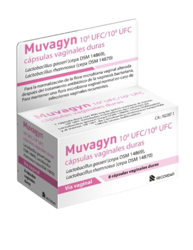 Muvagyn Cápsulas Vaginales Duras 8 unidades