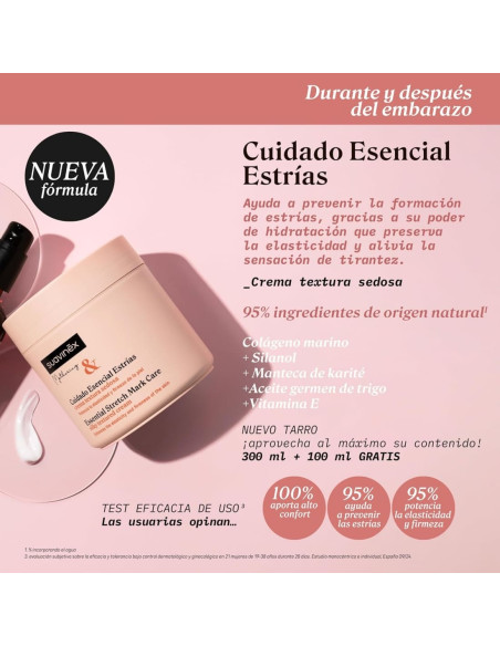 Suavinex Crema Textura Sedosa Cuidado Esencial Estrías 400 ml