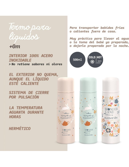 Suavinex Selection Termo Líquidos Bebé Wonderland Rosa 500 ml