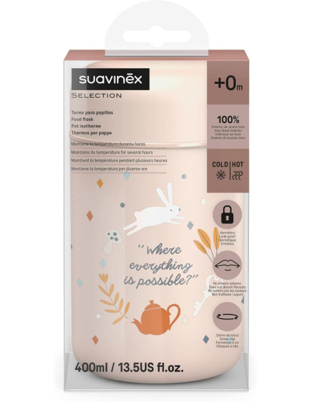 Suavinex Selection Termo Papillas Bebé Wonderland Rosa 400 ml +0m