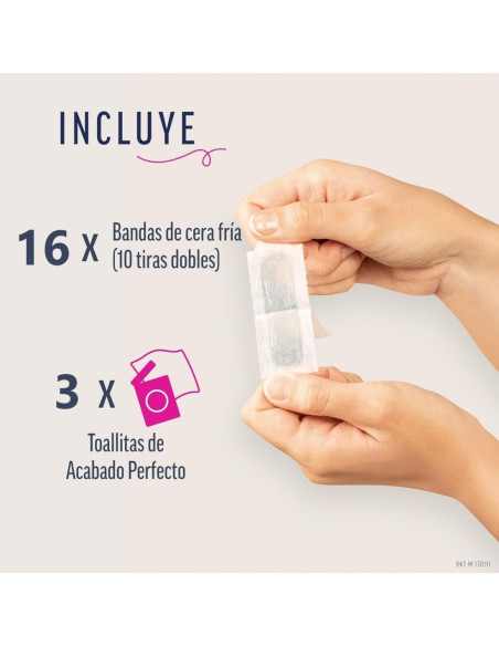 Veet Pure 16 Bandas Cera Depilatoria Facial Piel Sensible  3 Toallitas Acabado Perfecto