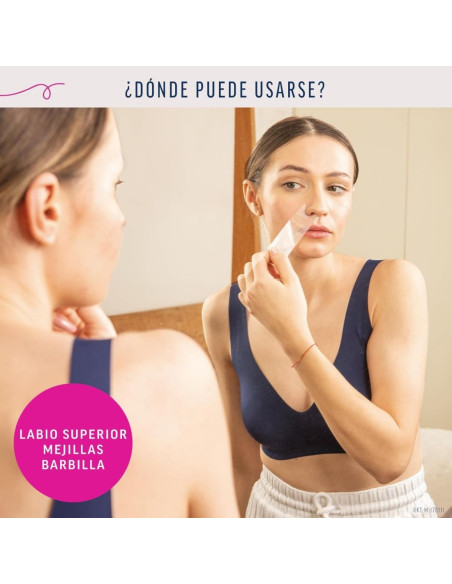 Veet Pure 16 Bandas Cera Depilatoria Facial Piel Sensible  3 Toallitas Acabado Perfecto