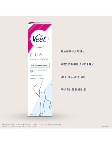 Veet Pure Crema Depilatoria Pieles Sensibles...