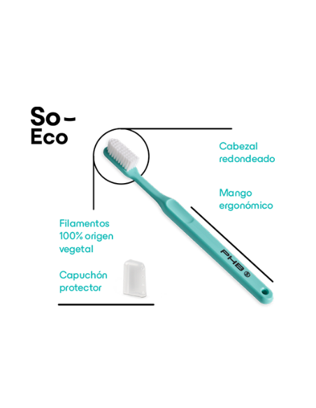 PHB Cepillo Dental Adulto So-Eco Medio 2 unidades