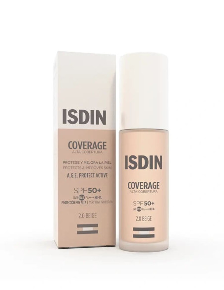 Isdin Coverage Base de Maquillaje con muy alta protección SPF 50+ Color 1.0 Pearl - 30 g