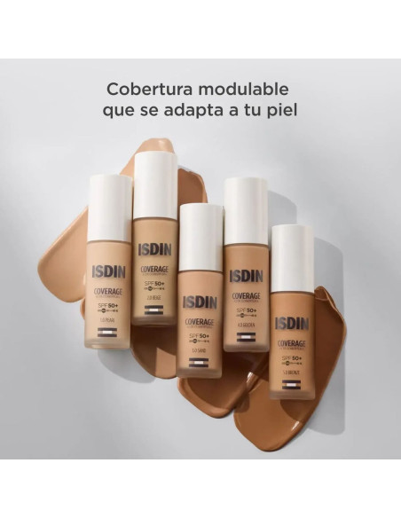 Isdin Coverage Base de Maquillaje con muy alta protección SPF 50+ Color 5.0 Bronze - 30 g