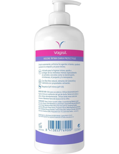 Vagisil Protect Plus Higiene Íntima Diaria 500 ml