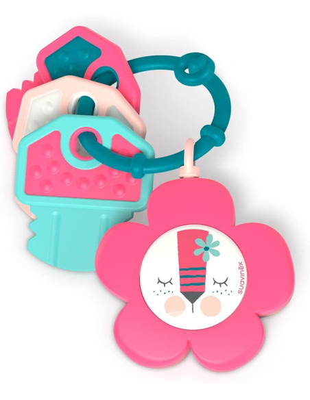 Suavinex Mordedor Llavero Musical Azul/Rosa/Amarillo +0m