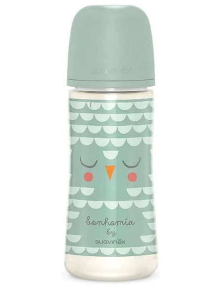 Suavinex Biberón Premium Bonhomía Tetina Fisiológica SX Pro de Silicona Flujo Denso +6m 360 ml