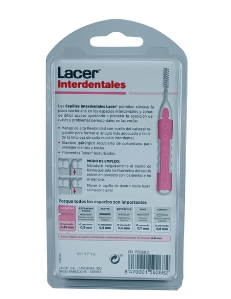 Lacer Cepillo Interdental Recto Ultrafino 0.45 mm 6 unidades