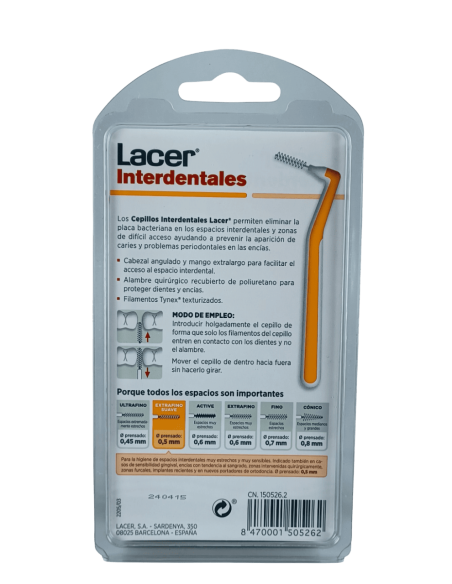 Lacer Cepillo Interdental Angular Extrafino Suave 0.5 mm 6 unidades