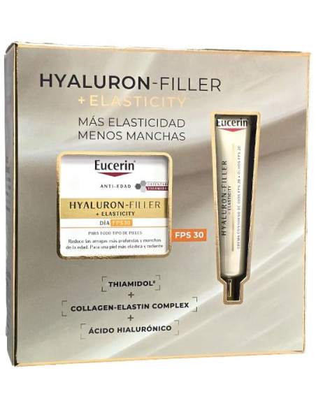 Eucerin Hyaluron Filler Elasticity Crema de Día SPF30 – 50 ml  + Crema Contorno de Ojos SPF20 – 15 ml