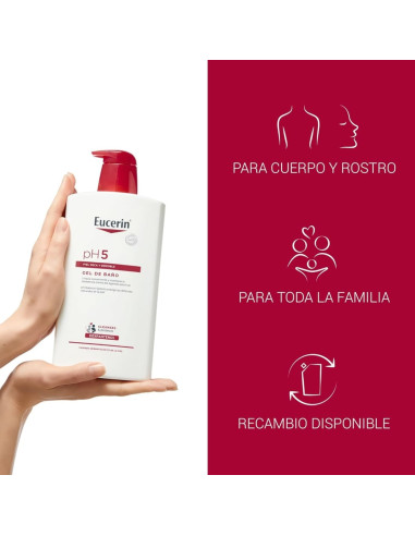 Eucerin pH5 Gel de Baño Rostro y Cuerpo 1000 ml