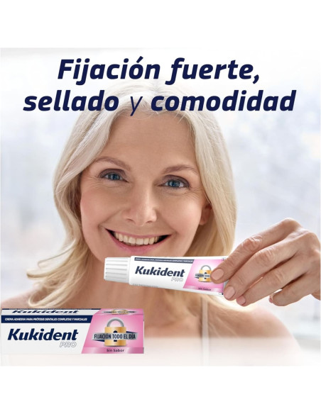 Kukident Pro Crema Adhesiva Prótesis Dental Sin Sabor 47 g
