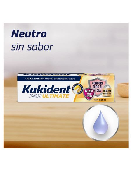 Kukident Pro Ultimate Crema Adhesiva Prótesis Dental Sin Sabor 40 g