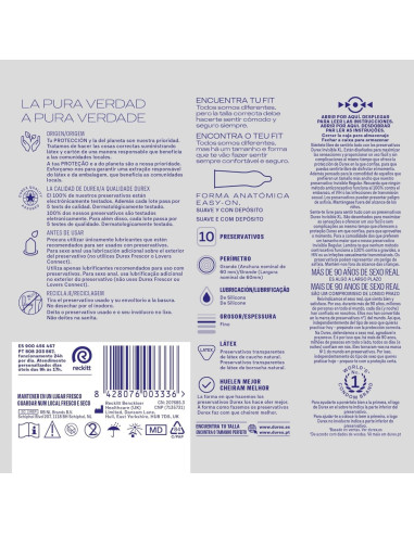 Durex Preservativo Invisible XL 10 unidades