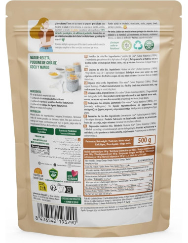 Natur Green Semillas de Chía Ecológicas 500 g