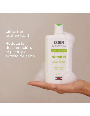 Isdin Nutradeica Champú Anticaspa Grasa 400 ml...