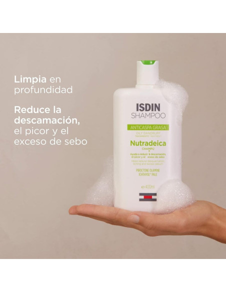 Isdin Nutradeica Champú Anticaspa Grasa 400 ml + Obsequio 100 ml