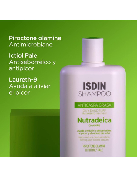 Isdin Nutradeica Champú Anticaspa Grasa 400 ml + Obsequio 100 ml
