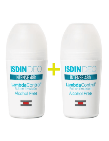 Isdin Deo Lambda Control Intense 48h Desodorante Antitraspirante sin Alcohol Roll-on 2x50 ml
