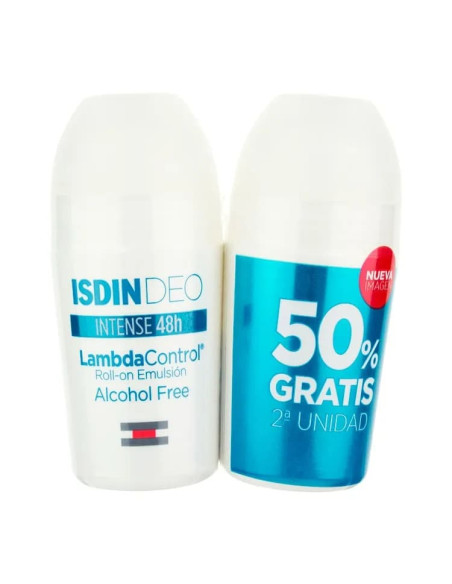 Isdin Deo Lambda Control Intense 48h Desodorante Antitraspirante sin Alcohol Roll-on 2x50 ml